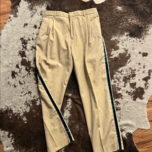 Calvin Klein Men's Khaki Trouser with Velvet Side Stripe